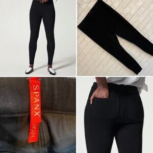 Spanx $100 Jean-ish Ankle Leggings BLK XL EUC